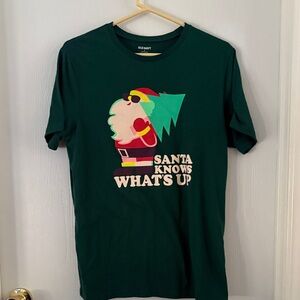 Old Navy Green Santa Graphic Tee